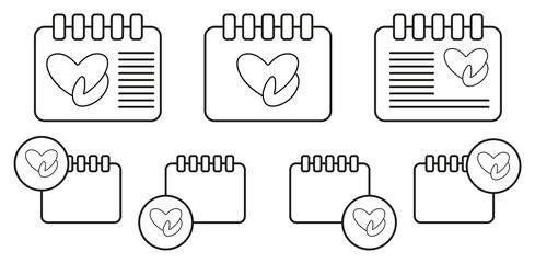 Poster - heart in hand vector icon in calender set illustration for ui and ux, website or mobile application