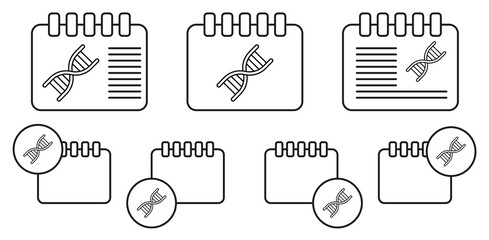 Sticker - Dna vector icon in calender set illustration for ui and ux, website or mobile application