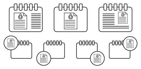 Poster - medical sertifical vector icon in calender set illustration for ui and ux, website or mobile applica