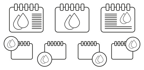 Poster - Blood drop vector icon in calender set illustration for ui and ux, website or mobile application