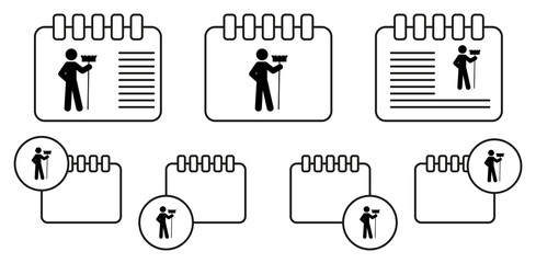 Poster - Man cleaning vector icon in calender set illustration for ui and ux, website or mobile application