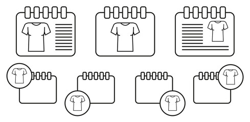 Wall Mural - Clothes sleeves t-shirt vector icon in calender set illustration for ui and ux, website or mobile application