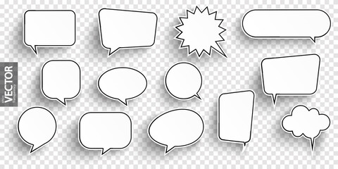 Wall Mural - speech bubbles with shadow collection