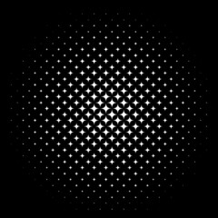 Poster - Circle halftone pattern, abstract ball or sphere, monochrome globe from half tone dots