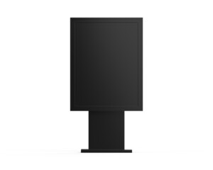 Wall Mural - LED city light billboard mockup template, acrylic information show electronic display floor stand for branding, 3d illustration