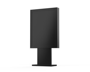 Wall Mural - LED city light billboard mockup template, acrylic information show electronic display floor stand for branding, 3d illustration
