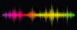 Soundwave multicolor on black background, vector design