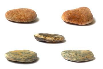 Poster - a set of stones with a shadow isolated on a white background