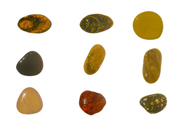 Poster - a set of stones in isolation on a white background. sea pebbles