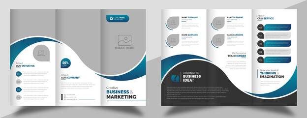 Poster - Creative business square trifold brochure template design