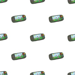 Poster - Mobile gaming console pattern seamless background texture repeat wallpaper geometric vector