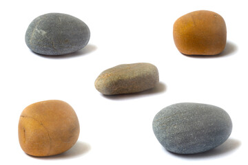 Poster - a set of stones with a shadow isolated on a white background