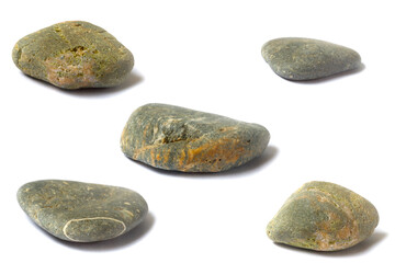 Poster - a set of stones with a shadow isolated on a white background