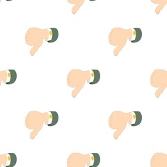 Poster - Thumb down dislike pattern seamless background texture repeat wallpaper geometric vector