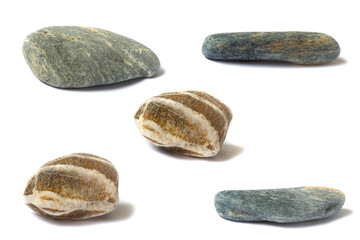 Poster - a set of stones with a shadow isolated on a white background