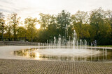 Fototapeta Tęcza - fontanna