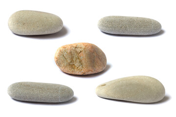 Poster - a set of stones with a shadow isolated on a white background