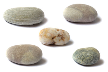 Poster - a set of stones with a shadow isolated on a white background