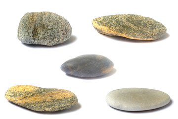 Poster - a set of stones with a shadow isolated on a white background