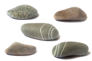Poster - a set of stones with a shadow isolated on a white background