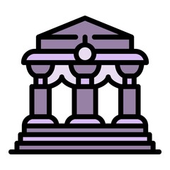 Poster - Bank icon. Outline bank vector icon color flat isolated