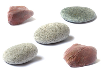Poster - a set of stones with a shadow isolated on a white background