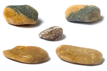 Wall Mural - a set of stones with a shadow isolated on a white background