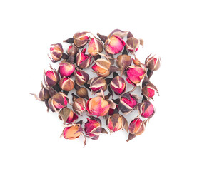 Wall Mural - Rose tea isolated on white background.