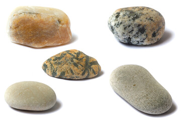 Wall Mural - a set of stones with a shadow isolated on a white background