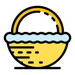 Poster - Fruit wicker icon. Outline fruit wicker vector icon color flat isolated