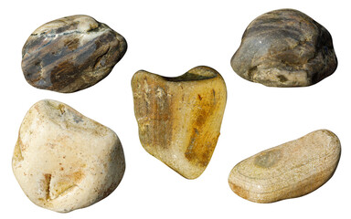 Aufkleber - a set of stones in isolation on a white background. sea pebbles