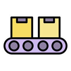 Poster - Warehouse parcel line icon. Outline warehouse parcel line vector icon color flat isolated