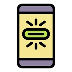 Poster - Smartphone request icon. Outline smartphone request vector icon color flat isolated