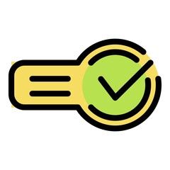 Poster - Approved request icon. Outline approved request vector icon color flat isolated