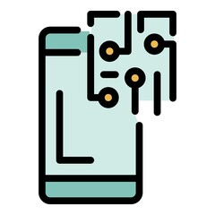 Poster - Fix broken smartphone icon. Outline fix broken smartphone vector icon color flat isolated