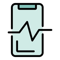 Poster - smartphone live on icon. outline smartphone live on vector icon color flat isolated