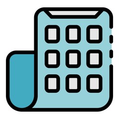 Poster - Thin foldable smartphone icon. Outline thin foldable smartphone vector icon color flat isolated