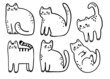 Cartoon cute digital stamp cats vector.