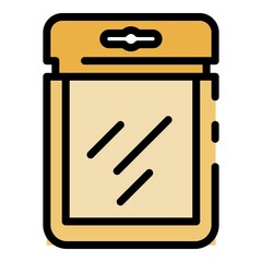 Poster - Plastic package icon. Outline plastic package vector icon color flat isolated