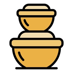 Poster - Modern food container icon. Outline modern food container vector icon color flat isolated