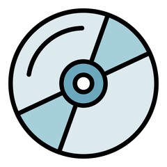 Poster - Music cd icon. Outline music cd vector icon color flat isolated