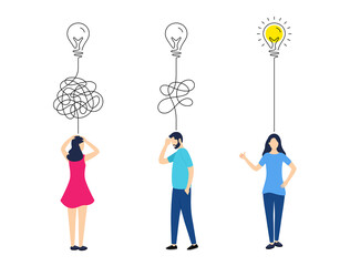 Aufkleber - simplify purpose background. untangled problem, confused mind, trouble anxiety. mental mind stress a