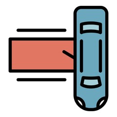 Poster - celebrity limousine icon. outline celebrity limousine vector icon color flat isolated