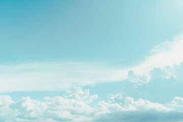 Blue sky and white clouds abstract background.