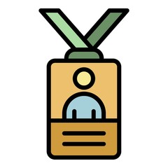 Poster - Id press icon. Outline id press vector icon color flat isolated