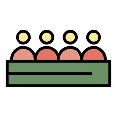 Poster - Press conference icon. Outline press conference vector icon color flat isolated