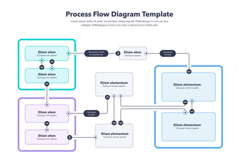 Aufkleber - Modern infographic for process flow diagram. Flat design, easy to use for your website or presentation.