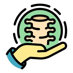 Poster - Spine care icon. Outline spine care vector icon color flat isolated