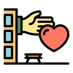 Poster - shelter care icon. outline shelter care vector icon color flat isolated