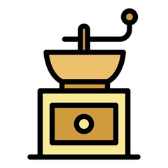 Poster - Coffee grinder icon. Outline coffee grinder vector icon color flat isolated